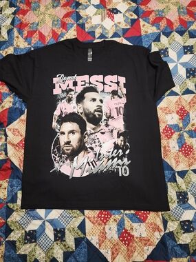 Element Men's Black Graphic Tee with Pink Messi Collage